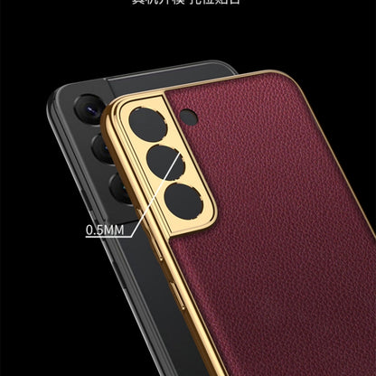 GKK Plating TPU + Leather Full Coverage Phone Case