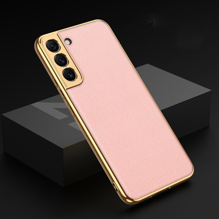 GKK Plating TPU + Leather Full Coverage Phone Case