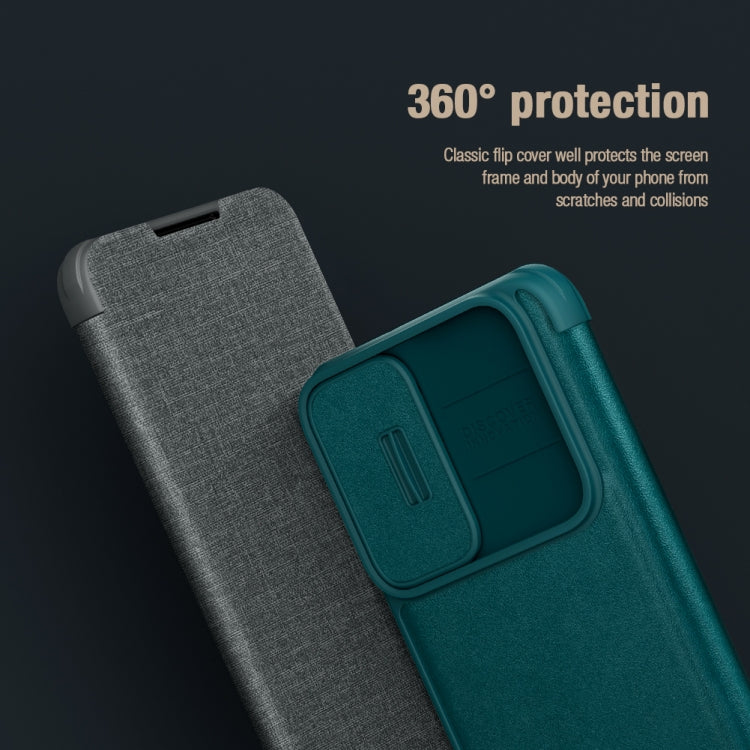 NILLKIN QIN Series Pro Sliding Camera Cover Design Leather Phone Case, For Samsung Galaxy S22+ 5G