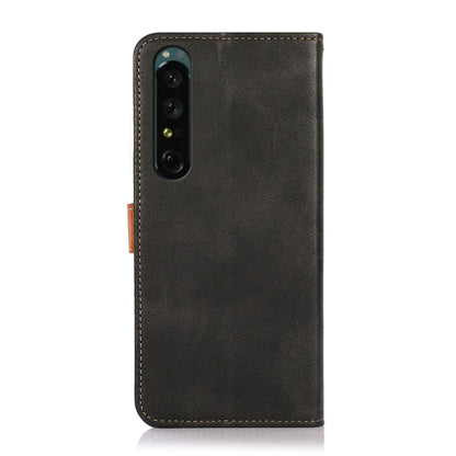 KHAZNEH Dual-color Cowhide Texture Leather Phone Case