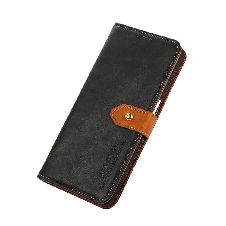 KHAZNEH Dual-color Cowhide Texture Leather Phone Case