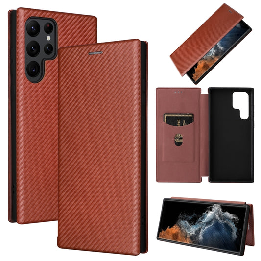 Carbon Fiber Texture Magnetic Horizontal Flip Leather Phone Case, For Samsung Galaxy S22 Ultra 5G, For OnePlus Nord CE 2 5G, For Xiaomi Poco X4 Pro 5G, For Motorola Moto G22