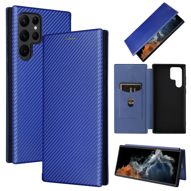 Carbon Fiber Texture Magnetic Horizontal Flip Leather Phone Case, For Samsung Galaxy S22 Ultra 5G, For OnePlus Nord CE 2 5G, For Xiaomi Poco X4 Pro 5G, For Motorola Moto G22