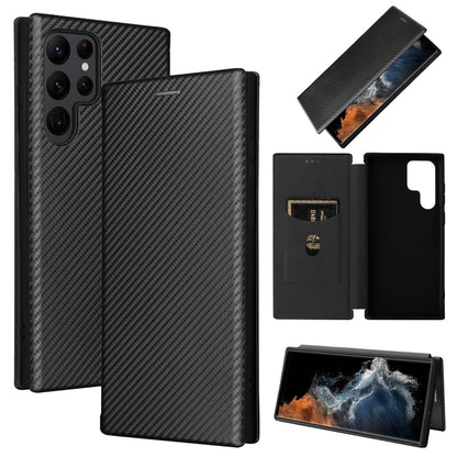 Carbon Fiber Texture Magnetic Horizontal Flip Leather Phone Case, For Samsung Galaxy S22 Ultra 5G, For OnePlus Nord CE 2 5G, For Xiaomi Poco X4 Pro 5G, For Motorola Moto G22