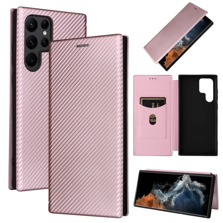 Carbon Fiber Texture Magnetic Horizontal Flip Leather Phone Case, For Samsung Galaxy S22 Ultra 5G, For OnePlus Nord CE 2 5G, For Xiaomi Poco X4 Pro 5G, For Motorola Moto G22
