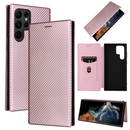 Carbon Fiber Texture Magnetic Horizontal Flip Leather Phone Case, For Samsung Galaxy S22 Ultra 5G, For OnePlus Nord CE 2 5G, For Xiaomi Poco X4 Pro 5G, For Motorola Moto G22