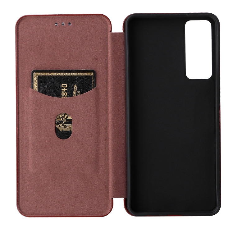 Carbon Fiber Texture Magnetic Horizontal Flip Leather Phone Case, For TCL 30 5G / 30+