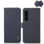 KHAZNEH Side-Magnetic Litchi Genuine Leather RFID Phone Case