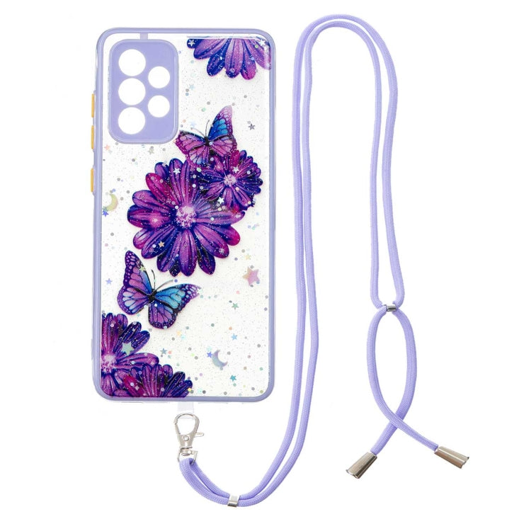 Starry Sky Epoxy TPU Phone Case with Neck Lanyard