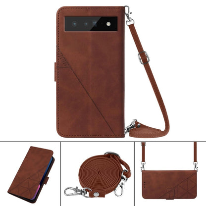 Crossbody 3D Embossed Flip Leather Phone Case, For Google Pixel 6 Pro