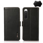 KHAZNEH Side-Magnetic Litchi Genuine Leather RFID Phone Case