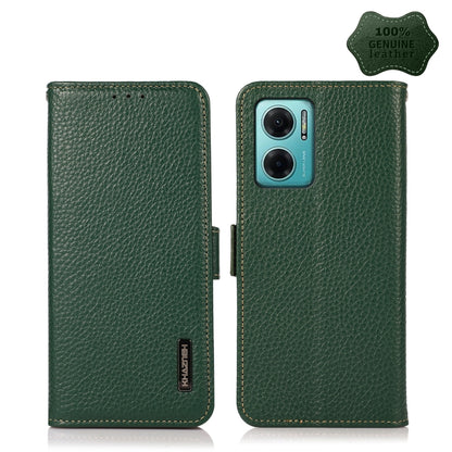 KHAZNEH Side-Magnetic Litchi Genuine Leather RFID Phone Case