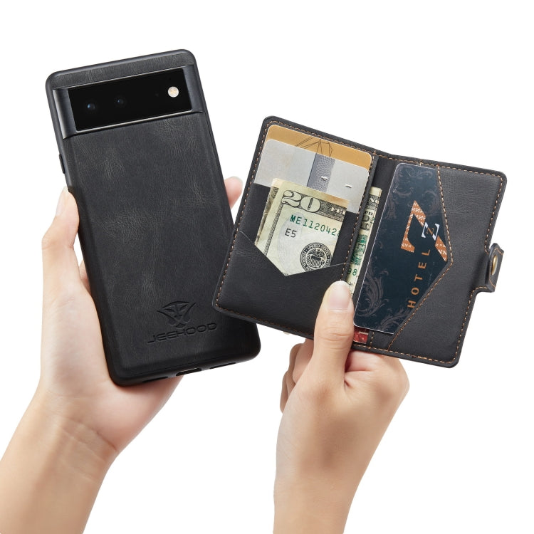 JEEHOOD Retro Magnetic Detachable Wallet Phone Case