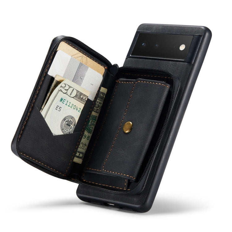 JEEHOOD Magnetic Zipper Wallet Phone Leather Case