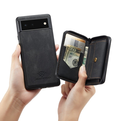 JEEHOOD Magnetic Zipper Wallet Phone Leather Case