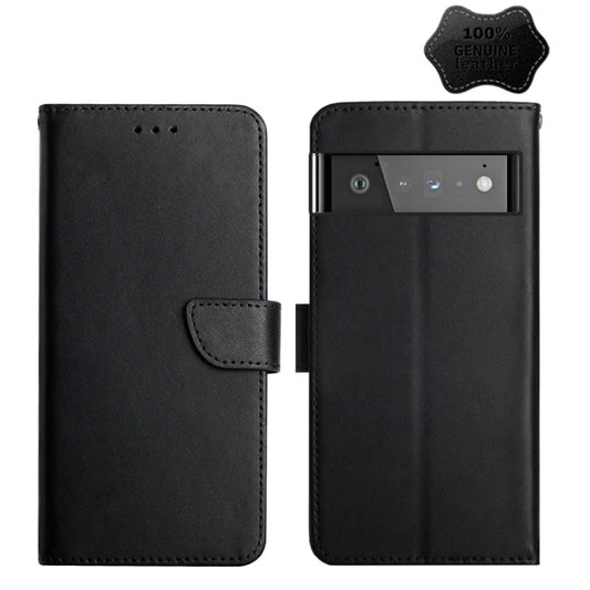 Genuine Leather Fingerprint-proof Horizontal Flip Phone Case, For Google Pixel 6, For Google Pixel 6 Pro, For Google Pixel 7 Pro, For Google Pixel 7, For Google Xperia 6, For Google Pixel 6a