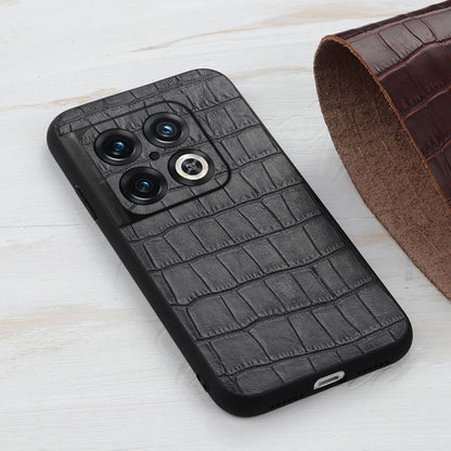 Accurate Hole Crocodile Texture Genuine Leather Phone Case