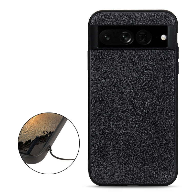 Accurate Hole Litchi Texture Genuine Leather Phone Case