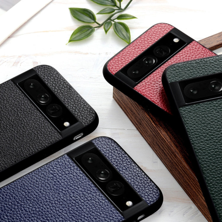 Accurate Hole Litchi Texture Genuine Leather Phone Case