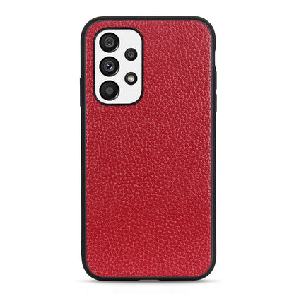 Accurate Hole Litchi Texture Genuine Leather Phone Case