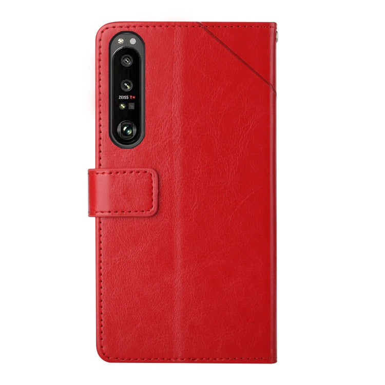 Y Stitching Horizontal Flip Leather Phone Case