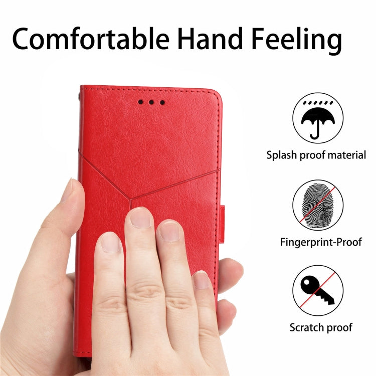 Y Stitching Horizontal Flip Leather Phone Case