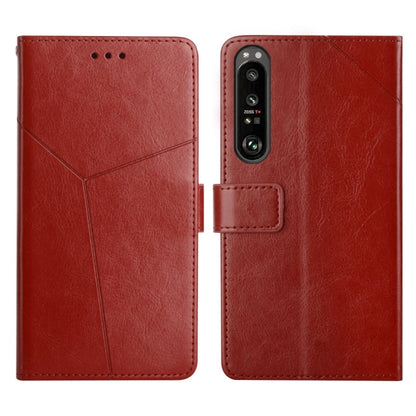 Y Stitching Horizontal Flip Leather Phone Case