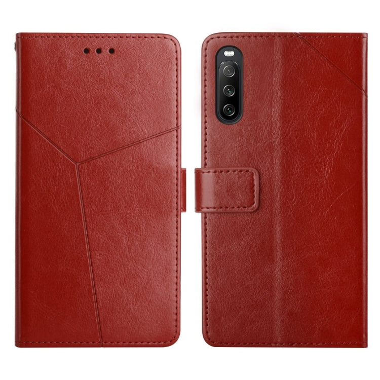 Y Stitching Horizontal Flip Leather Phone Case