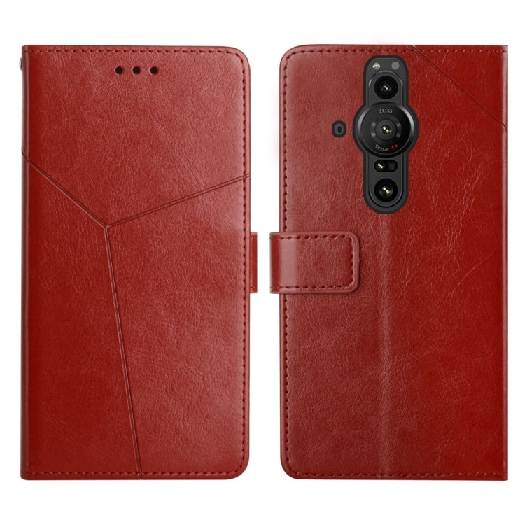 Y Stitching Horizontal Flip Leather Phone Case