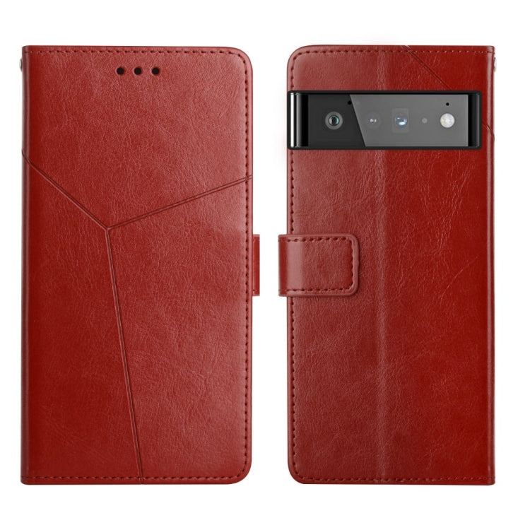 Y Stitching Horizontal Flip Leather Phone Case