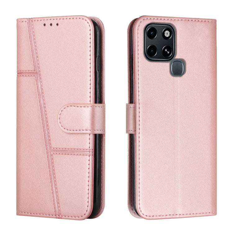 Stitching Calf Texture Buckle Leather Phone Case