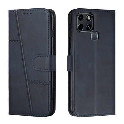 Stitching Calf Texture Buckle Leather Phone Case