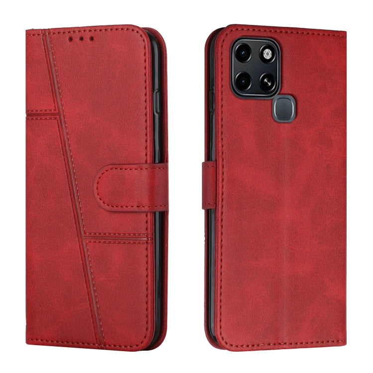 Stitching Calf Texture Buckle Leather Phone Case