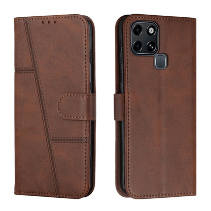 Stitching Calf Texture Buckle Leather Phone Case