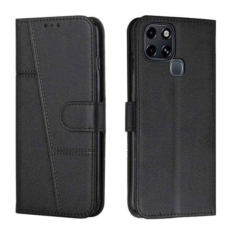 Stitching Calf Texture Buckle Leather Phone Case