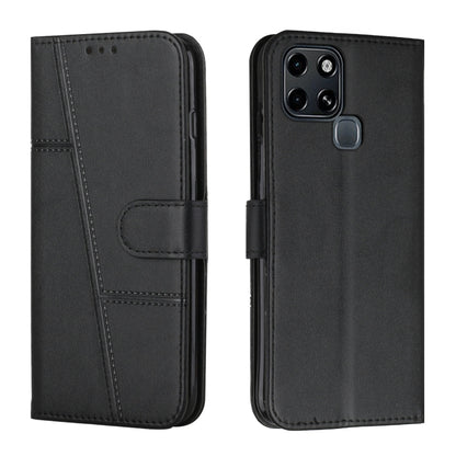 Stitching Calf Texture Buckle Leather Phone Case