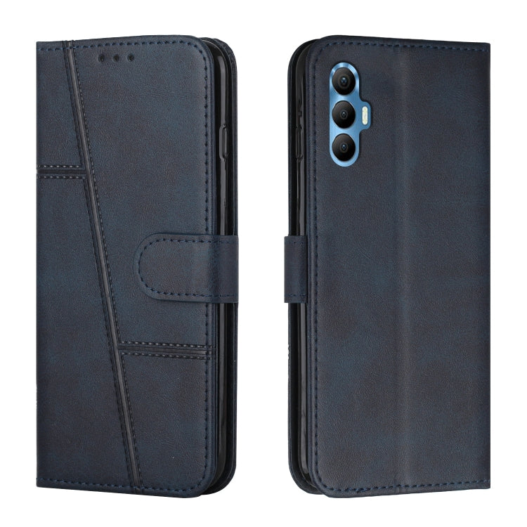 Stitching Calf Texture Buckle Leather Phone Case