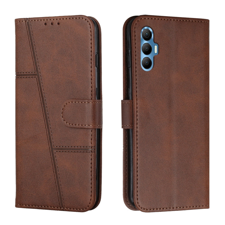 Stitching Calf Texture Buckle Leather Phone Case