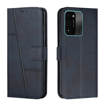 Stitching Calf Texture Buckle Leather Phone Case