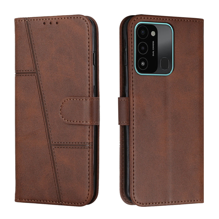 Stitching Calf Texture Buckle Leather Phone Case