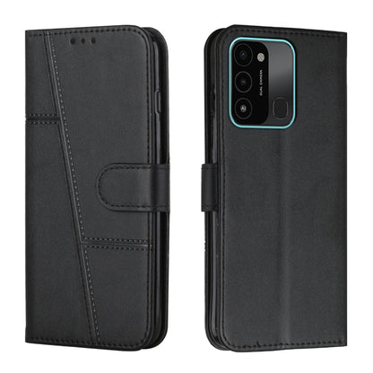 Stitching Calf Texture Buckle Leather Phone Case