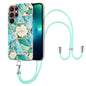 Splicing Marble Flower Pattern TPU Phone Case with Lanyard