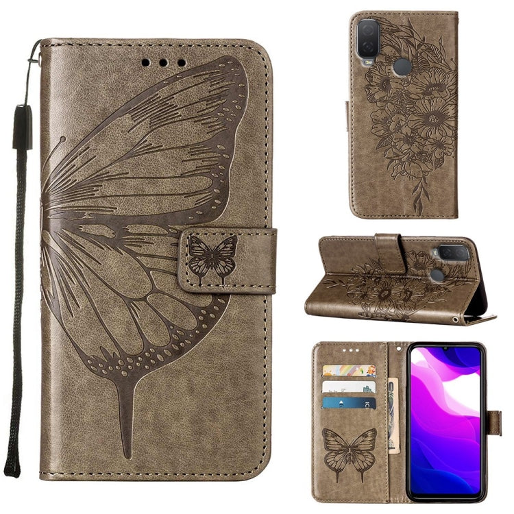 Embossed Butterfly Leather Phone Case, For Alcatel 1L 2021, For Google Pixel 6a 5G, For Google Pixel 7 5G