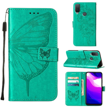 Embossed Butterfly Leather Phone Case, For Alcatel 1L 2021, For Google Pixel 6a 5G, For Google Pixel 7 5G