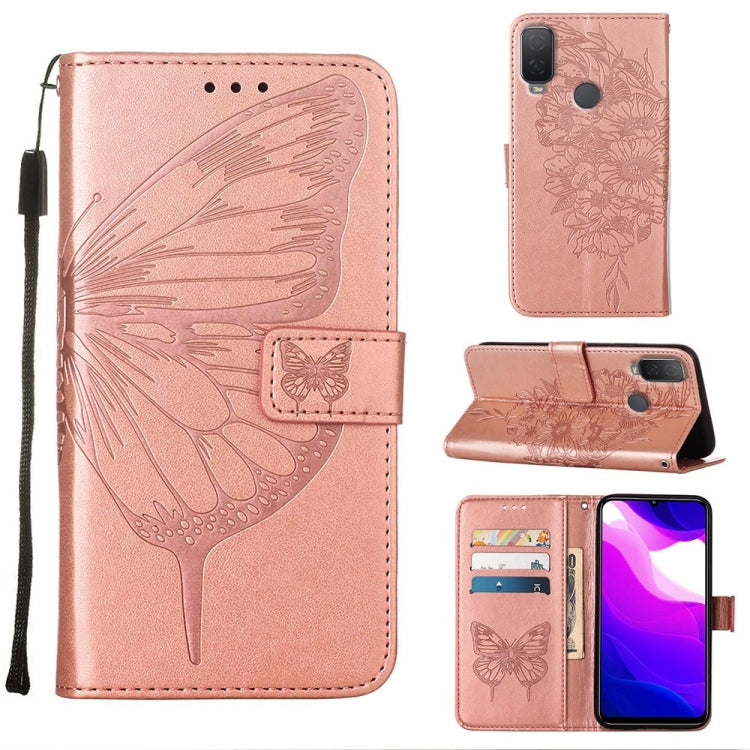 Embossed Butterfly Leather Phone Case, For Alcatel 1L 2021, For Google Pixel 6a 5G, For Google Pixel 7 5G