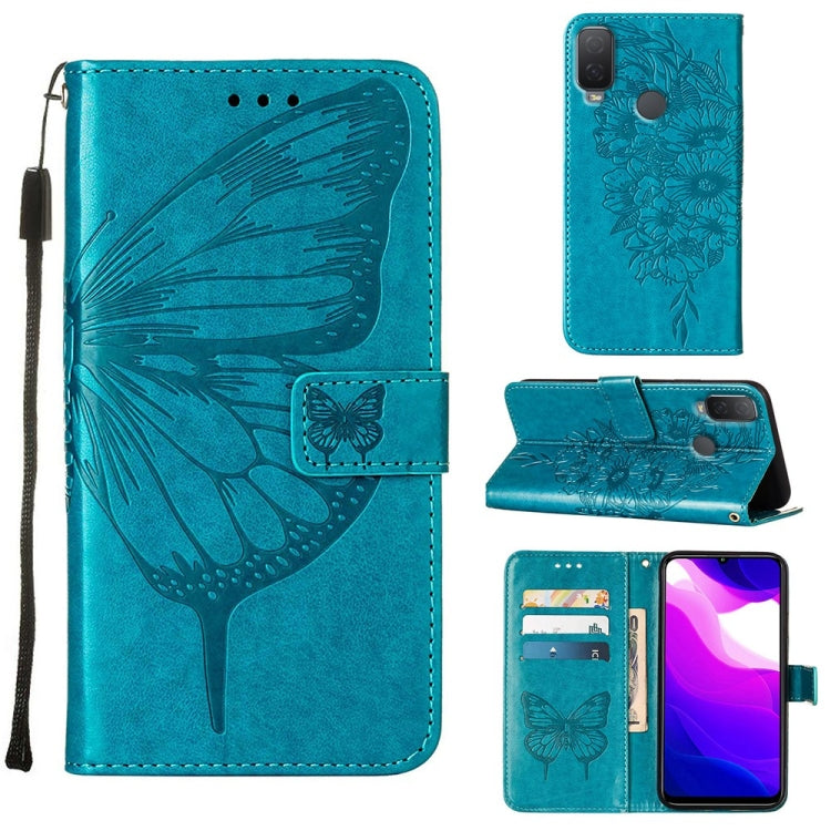 Embossed Butterfly Leather Phone Case, For Alcatel 1L 2021, For Google Pixel 6a 5G, For Google Pixel 7 5G