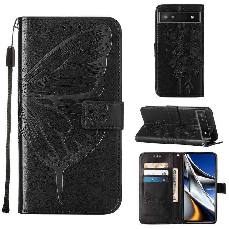 Embossed Butterfly Leather Phone Case, For Alcatel 1L 2021, For Google Pixel 6a 5G, For Google Pixel 7 5G