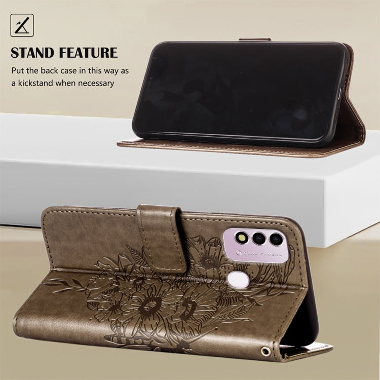 Embossed Butterfly Leather Phone Case, For Itel P37 / Vision 2s