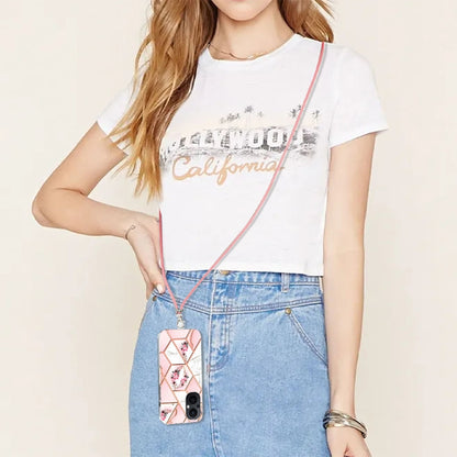 Splicing Marble Flower Pattern TPU Phone Case with Lanyard, For OnePlus Nord N20 5G, For Xiaomi Redmi Note 9 / 10X 4G, For Xiaomi Redmi Note 11 5G Chinese, For Xiaomi Redmi Note 11 Pro 5G / 4G Foreign, For Xiaomi Redmi Note 11 Pro / Note 11 Pro+       ...