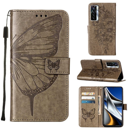 Embossed Butterfly Leather Phone Case, For Tecno Camon 17 Pro, For Tecno Camon 18 Premier, For Tecno Camon 18i